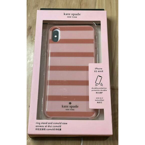 Kate Spade Stripe Resin iPhone XS MAX Comold Case - Picture 1 of 7